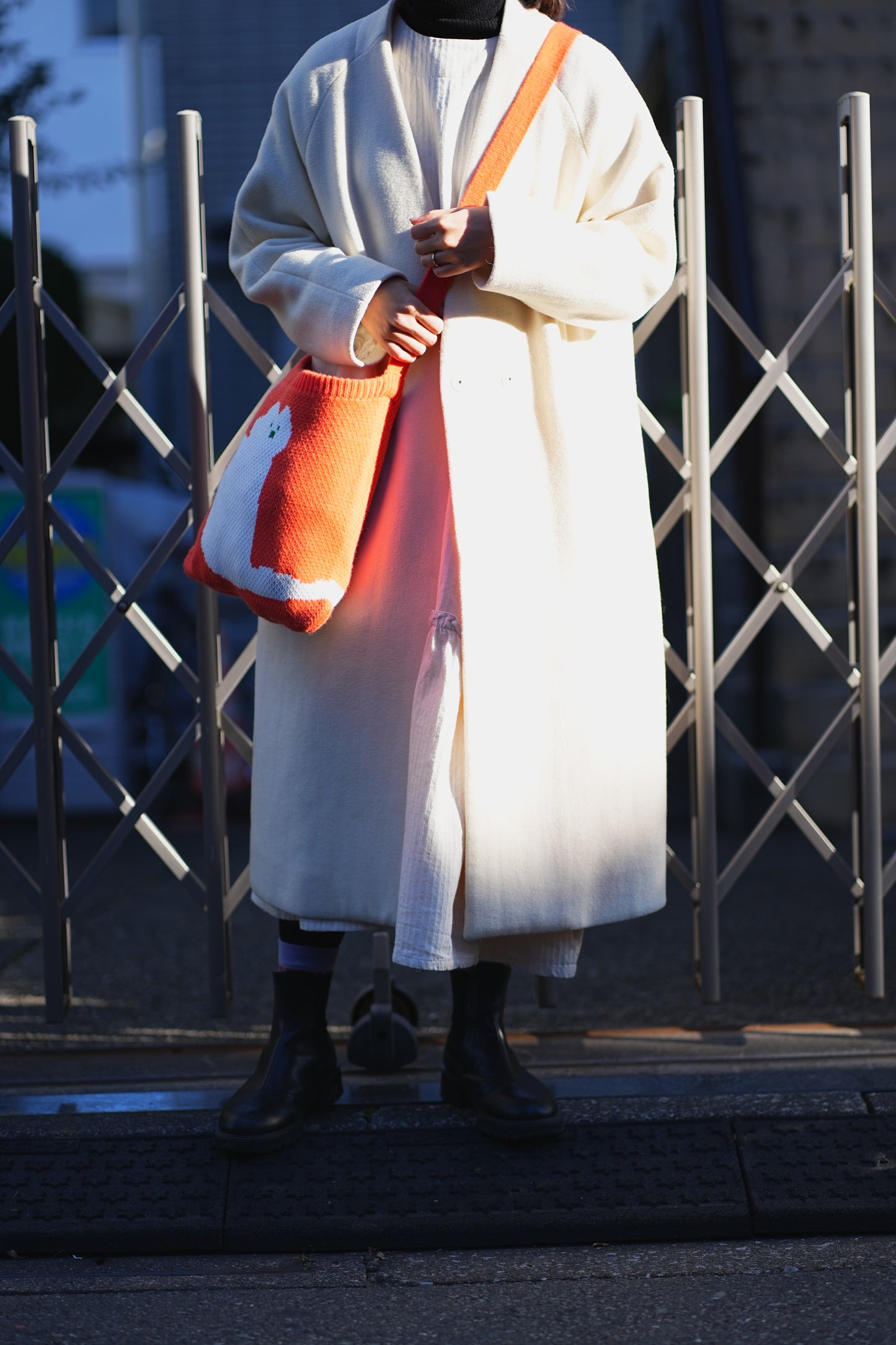 Knit bag | White cat.
