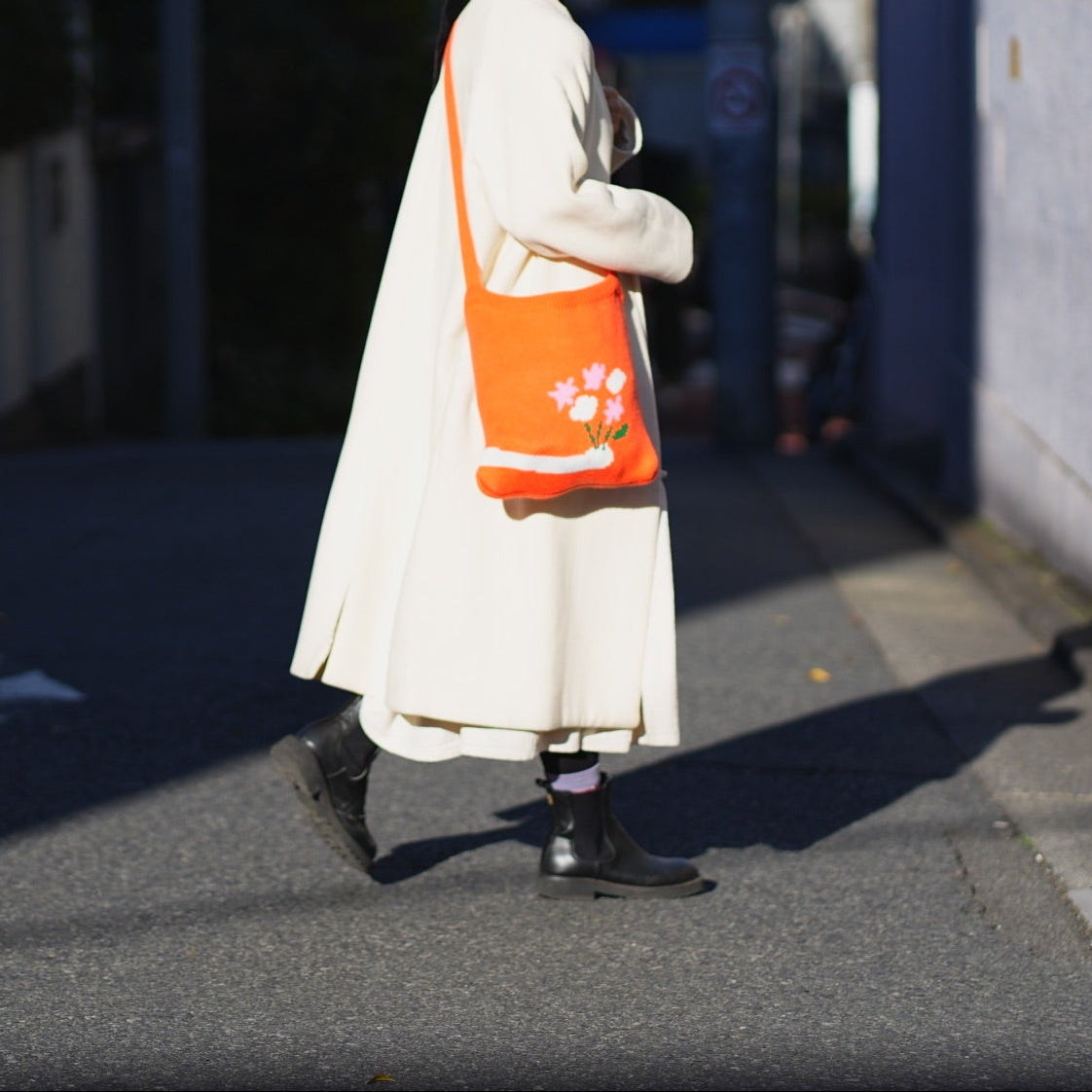Knit bag | White cat.