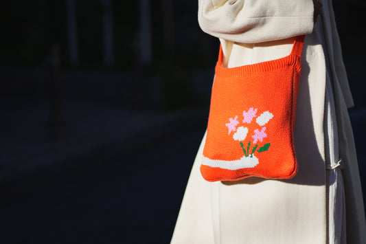 Knit bag | White cat.