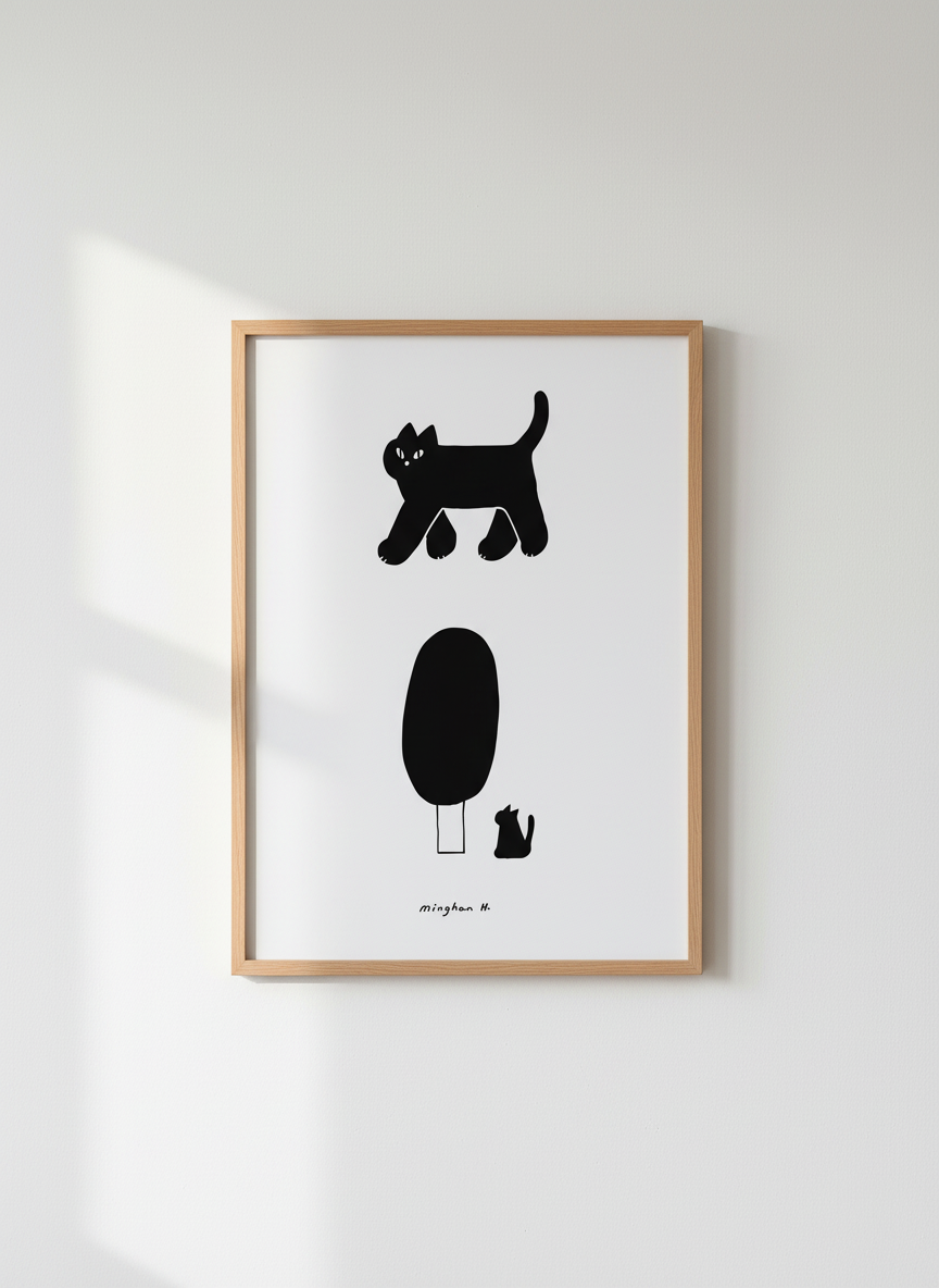 A3 Poster | Black cat