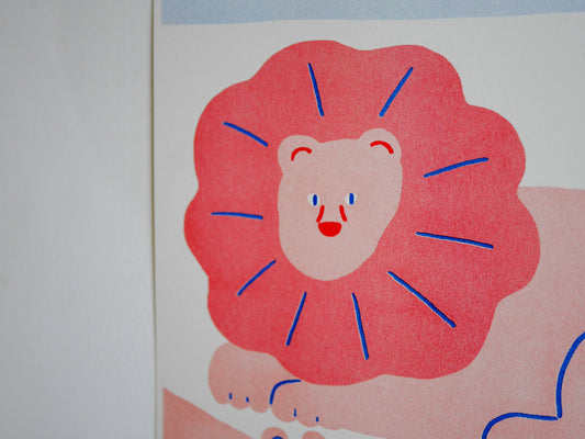 A3 Risograph poster | Lions