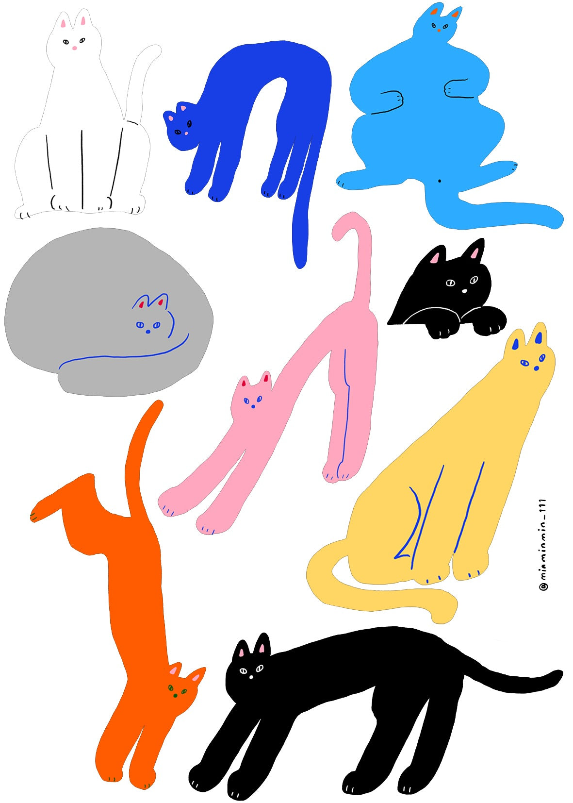Transfer stickers | Colorful cats