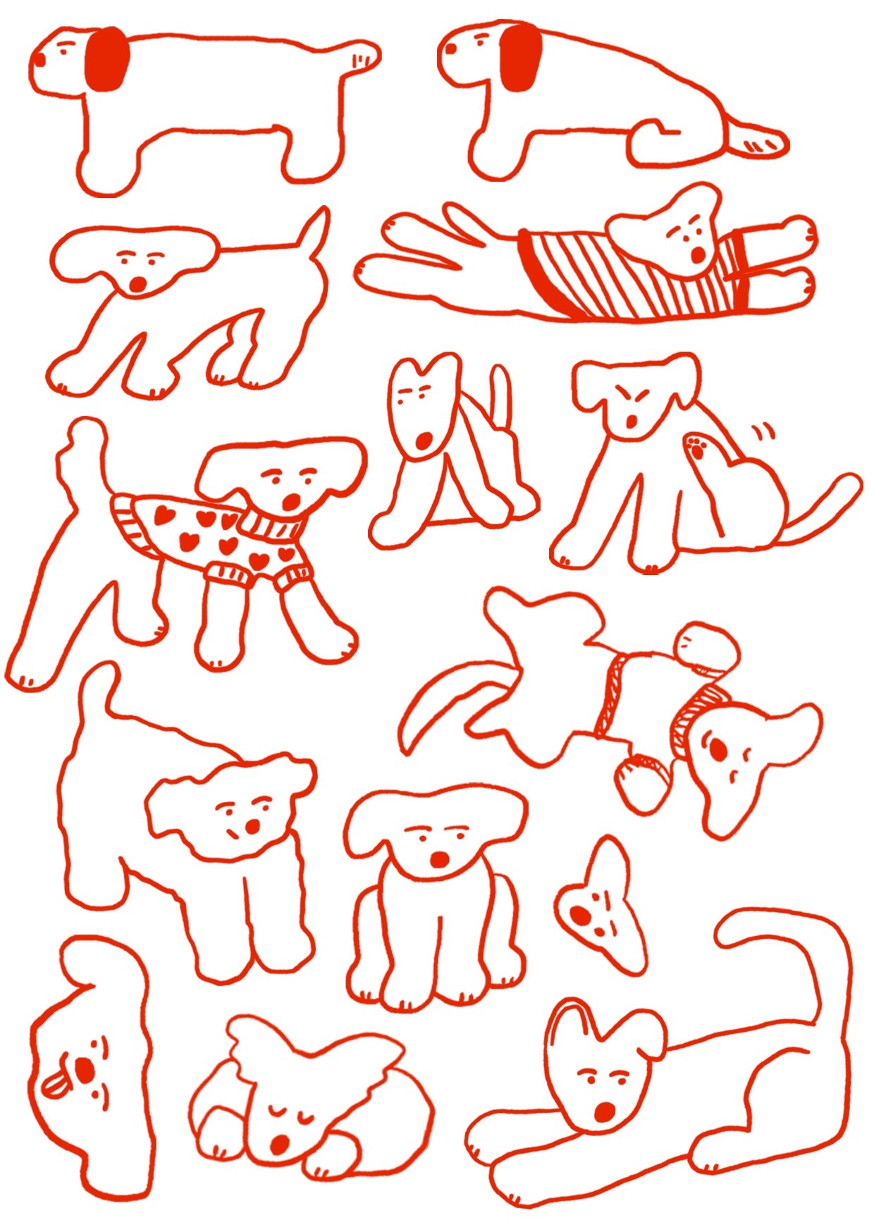 Transfer stickers | Red dogs.