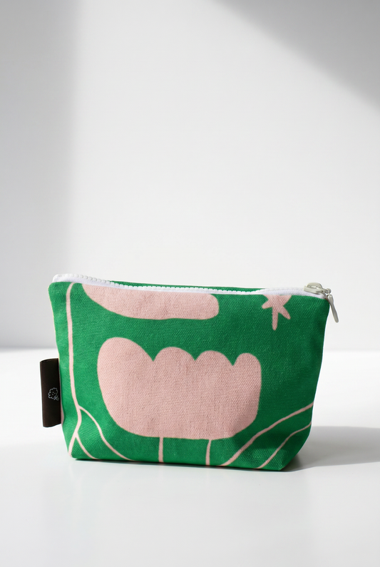 【Minghan H. ✕ cloth-goods】Flowers & Stars: Double-sided 3D Zippered Cosmetic Pouch