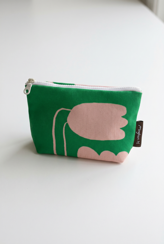 【Minghan H. ✕ cloth-goods】Flowers & Stars: Double-sided 3D Zippered Cosmetic Pouch
