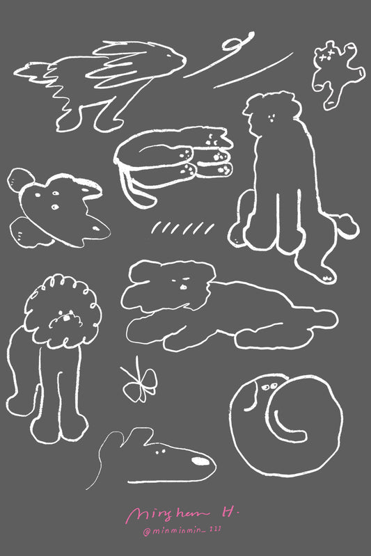 Transfer stickers | White dogs.