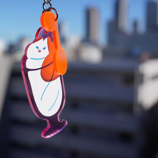 Keychain | Cat in the pink sundae.