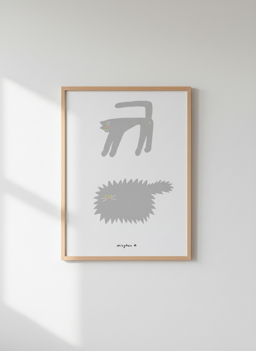 A3 POSTER | Puffed-up cat