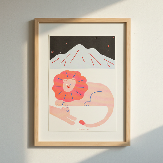 A3 Risograph poster | Lions