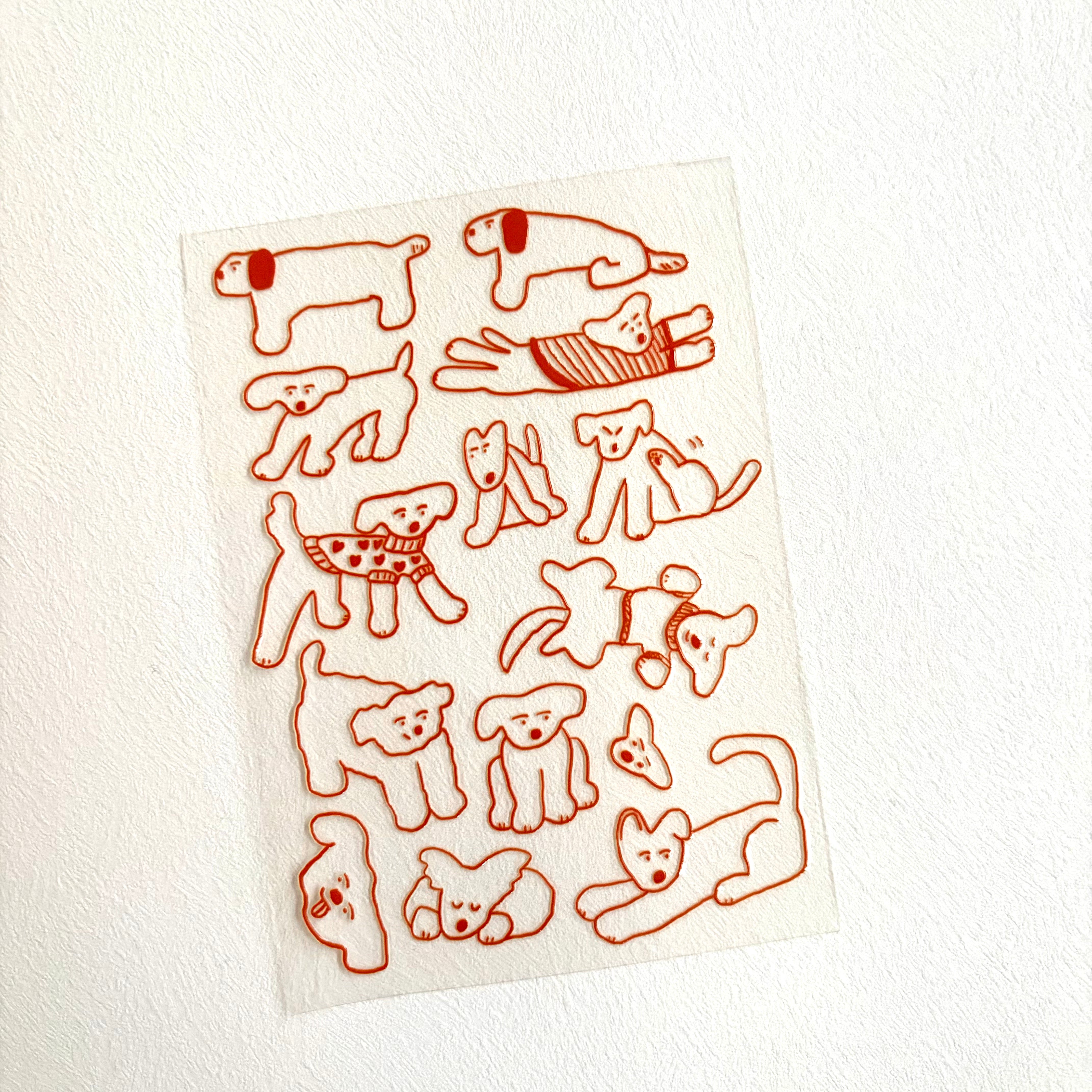 Transfer stickers | Red dogs. – Minghan H.