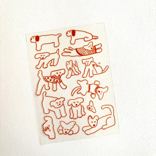 Transfer stickers | Red dogs.