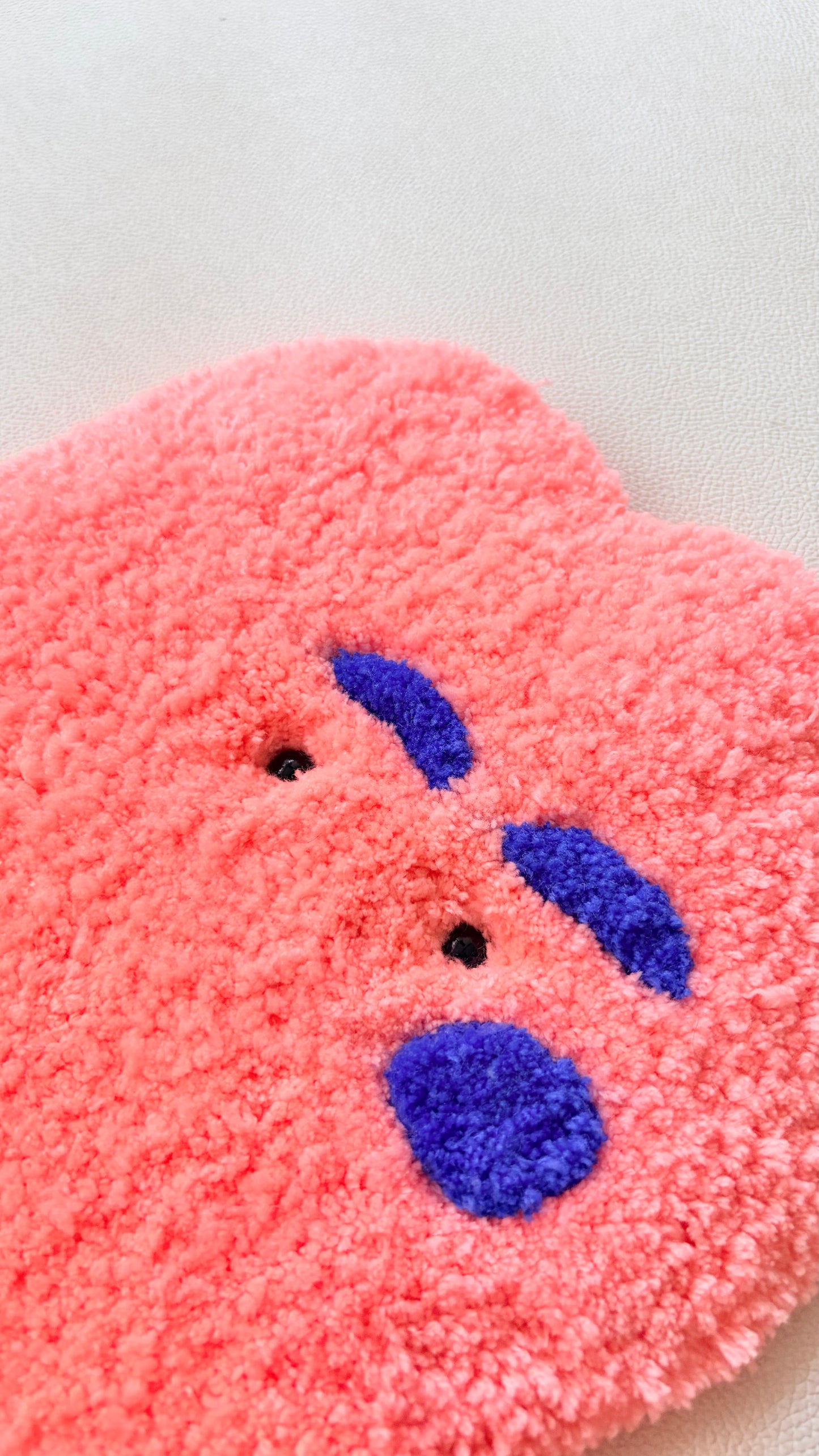 Tufting | Neon coral bear.