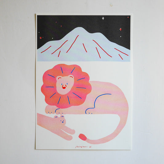 A3 Risograph poster | Lions.