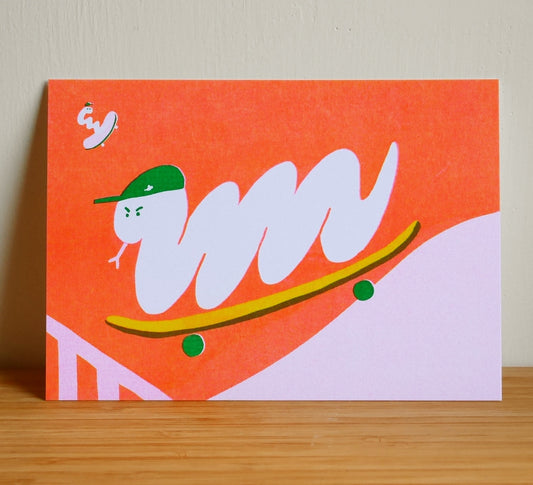 Risograph Postcard | GO FOR IT !