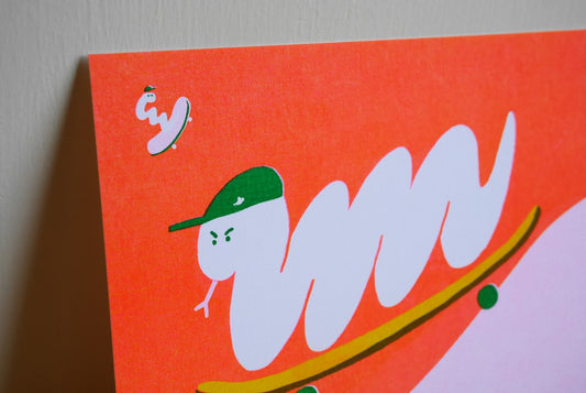 Risograph Postcard | GO FOR IT !